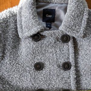 Gap Boucle Gray Wool Blend Jacket  Coat XS Double Breasted